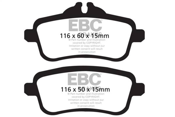 EBC - EBC 13-16 Mercedes-Benz GL350 3.0 TD Ultimax2 Rear Brake Pads - UD1630
