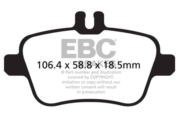 EBC - EBC 13+ Mercedes-Benz CLA250 2.0 Turbo Ultimax2 Rear Brake Pads - UD1646