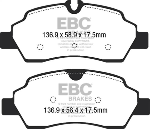 EBC - EBC 15+ Ford Transit 2.2 TD Ultimax2 Rear Brake Pads - UD1775