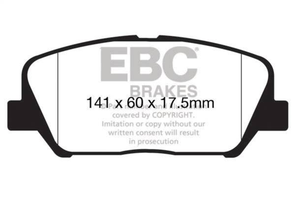 EBC - EBC 16+ Hyundai Veloster 1.6 Turbo Ultimax2 Front Brake Pads - UD1827