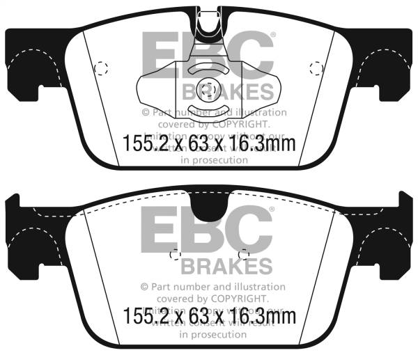 EBC - EBC 2017+ Volvo S90 2.0L Turbo Ultimax2 Front Brake Pads - UD1924