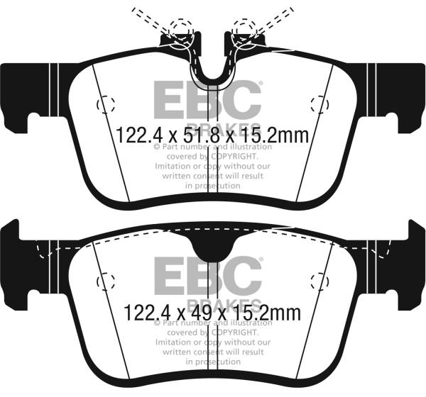EBC - EBC 2017+ Volvo S90 2.0L Turbo Ultimax2 Rear Brake Pads - UD1938