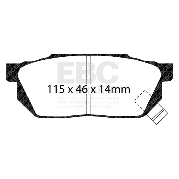 EBC - EBC 84-87 Honda Civic CRX 1.5 DX Ultimax2 Front Brake Pads - UD256