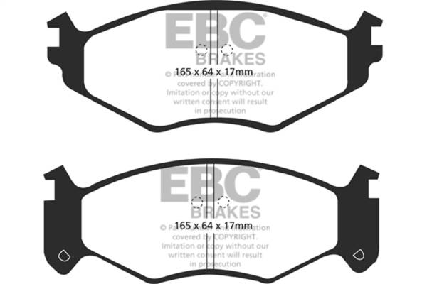 EBC - EBC 91-95 Chrysler LeBaron 2.5 (15in Wheels) Ultimax2 Front Brake Pads - UD522