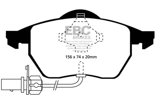 EBC - EBC 99-01 Audi A4 1.8 Turbo (B5) Ultimax2 Front Brake Pads - UD5551