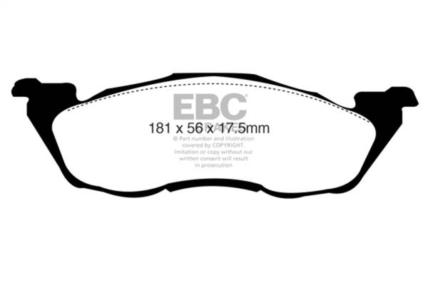 EBC - EBC 97-98 Dodge Dakota 2WD 2.5 Ultimax2 Front Brake Pads - UD593