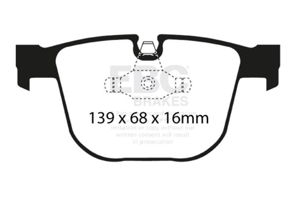EBC - EBC 08-10 BMW M3 4.0 (E90) Ultimax2 Rear Brake Pads - UD919