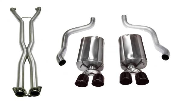 CORSA Performance - Corsa Performance 2.5in. Cat-Back Dual Rear Exit with Twin 3.5in. Black PVD Pro-Series Tips 14108CBBLK