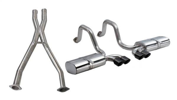 CORSA Performance - Corsa Performance 2.5in. Cat-Back Dual Rear Exit with Twin 3.5in. Black PVD Pro-Series Tips 14111CBBLK