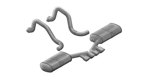 CORSA Performance - Corsa 1997-2004 Chevrolet Corvette C5 Z06 5.7L V8 Polished Sport Axle-Back Exhaust - 14139