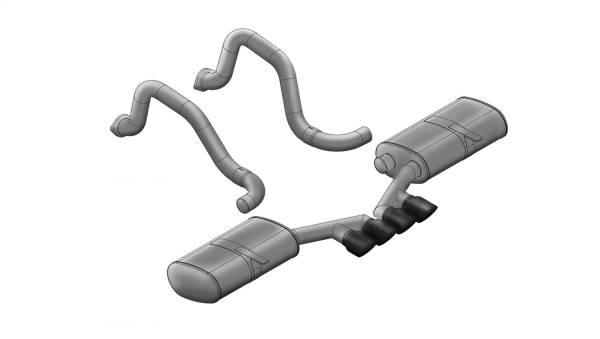 CORSA Performance - Corsa 1997-2004 Chevrolet Corvette C5 Z06 5.7L V8 Black Sport Axle-Back Exhaust - 14139BLK