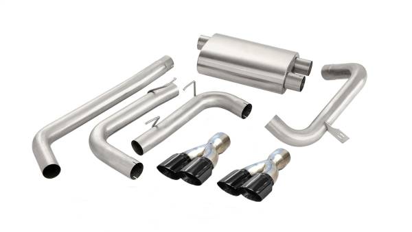 CORSA Performance - Corsa 1998-2002 Chevrolet Camaro Convertible Z28 5.7L V8 LS1 Black Tip Sport Cat-Back Exhaust - 14143BLK