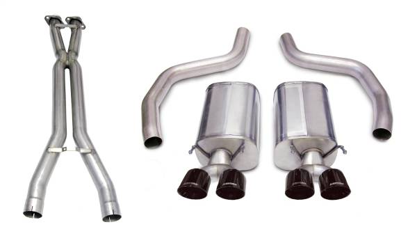 CORSA Performance - Corsa Performance 3.0in. Cat-Back Dual Rear Exit with Twin 4.0in. Black PVD Pro-Series Tips 14164CB1BLK