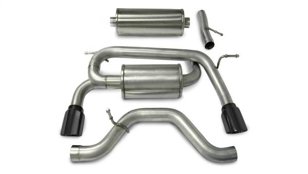 CORSA Performance - Corsa 2006-2008 Hummer H3 3in Cat-Back Dual Rear w Single 4in Black Pro-Series Tips - 14212BLK