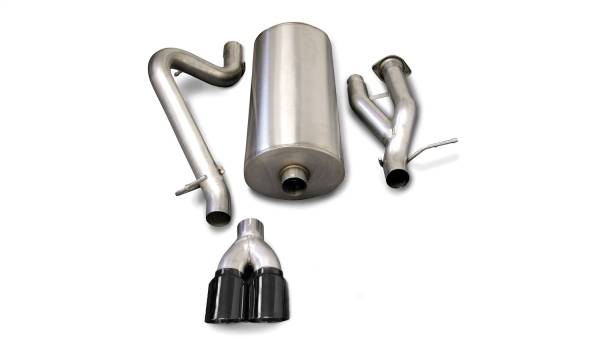 CORSA Performance - Corsa 2003-2006 Hummer H2 6.0L V8 Black Sport 3in Single Rear Twin 4in Tips Cat-Back Exhaust - 14216BLK