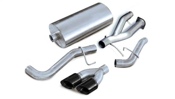 CORSA Performance - Corsa 2002-2006 Cat-Back Exhaust w/Black Twin 4in Tips 02-06 Cadillac Escalade 6.0L V8 - 14220BLK