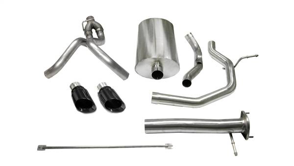 CORSA Performance - Corsa 2005-2006 Chevrolet SSR 5.3L V8 3in Cat-Back Dual Rear w Single 4in Black Pro-Series Tips - 14254BLK