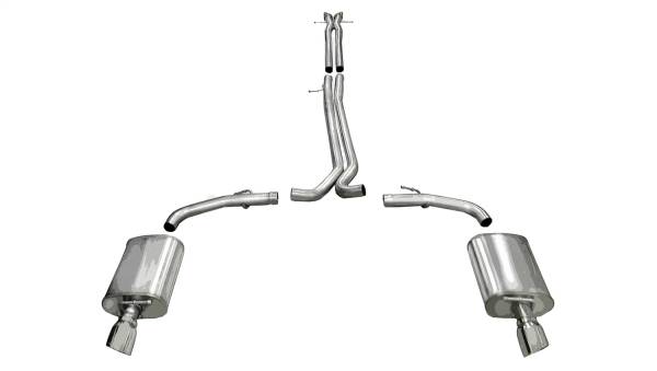 CORSA Performance - Corsa 2010-2019 Ford Taurus SHO 3.5L V6 Turbo Polished Sport Cat-Back Exhaust - 14315