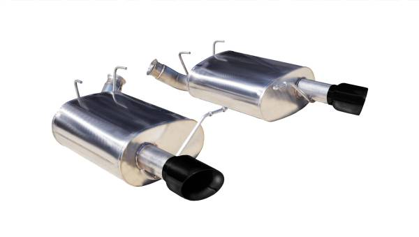 CORSA Performance - Corsa 2011-2014 Ford Mustang 3.7L V6 Black Sport Axle-Back Dual Rear Exhaust - 14319BLK