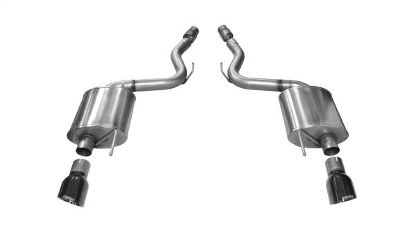 CORSA Performance - Corsa 2015-2017 Ford Mustang GT 5.0 3in Axle Back Exhaust Black Dual Tips (Touring) - 14329BLK