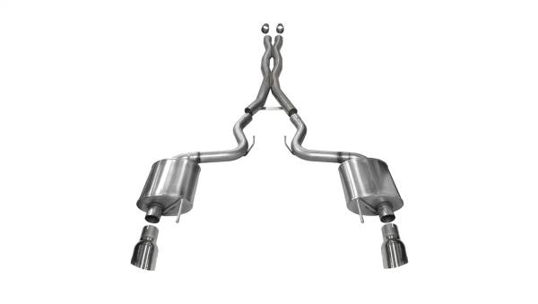 CORSA Performance - Corsa 2015-2017 Ford Mustang GT 5.0 3in Cat Back Exhaust Polish Dual Tips (Sport) - 14332