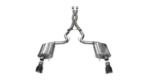 CORSA Performance - Corsa 2015-2017 Ford Mustang GT 5.0 3in Cat Back Exhaust Black Dual Tips (Sport) - 14332BLK