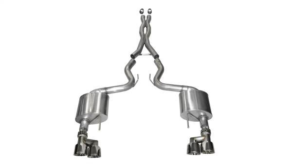 CORSA Performance - Corsa 2015-2017 Ford Mustang GT 5.0 3in Cat Back Exhaust Polish Quad Tips (Xtreme) - 14335