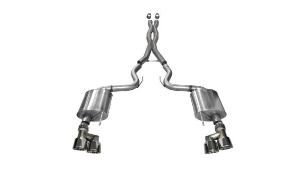 CORSA Performance - Corsa 2015-2017 Ford Mustang GT 5.0 3in Cat Back Exhaust Polish Quad Tips (Sport) - 14337