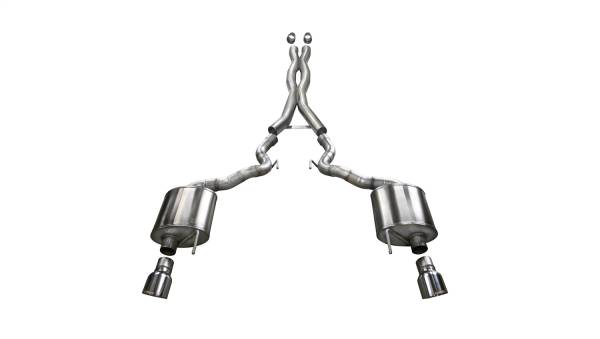 CORSA Performance - Corsa 2015-2017 Ford Mustang GT Convertible 5.0L V8 Polished Sport Cat-Back Dual Rear Exit - 14341