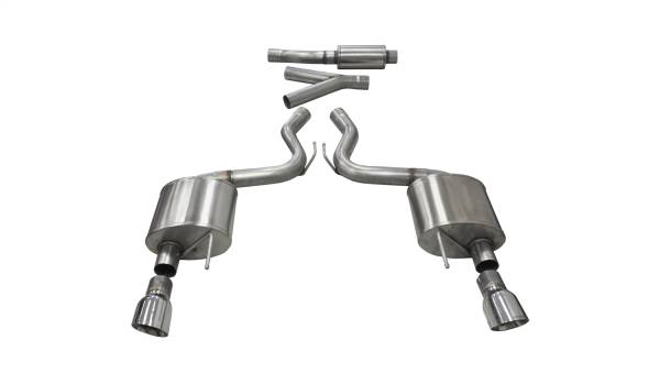 CORSA Performance - Corsa 2015-2017 Ford Mustang EcoBoost 2.3T Sport 3in Cat-Back Dual Rear Exit Polished Tips - 14343