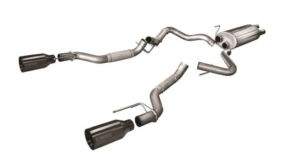 CORSA Performance - Corsa 2017-2020 Ford F-150 Raptor 3.5L Sport Cat-Back Dual Rear Exit w/ 5in Gunmetal Tip - 14397GNM
