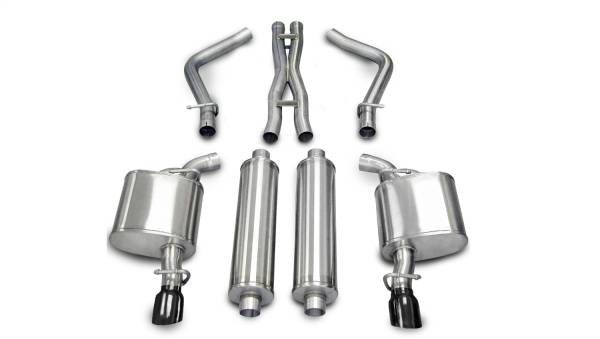 CORSA Performance - Corsa 2005-2010 Dodge Charger R/T 5.7L V8 Black Xtreme Cat-Back Exhaust - 14439BLK