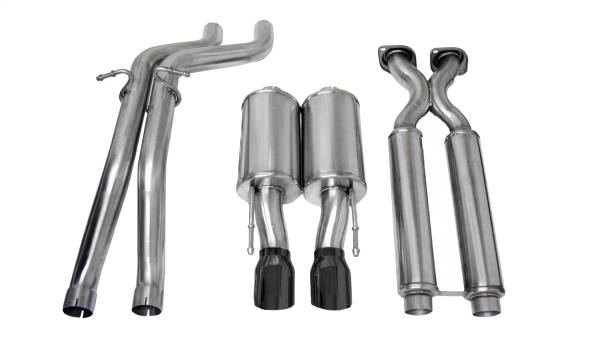 CORSA Performance - Corsa 2006-2010 Jeep Grand Cherokee 6.1L SRT-8 V8 Black Sport Cat-Back Exhaust - 14451BLK