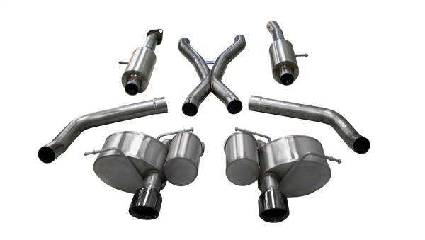 CORSA Performance - Corsa 2012-2013 Jeep Grand Cherokee 6.4L V8 Black Sport Cat-Back Exhaust - 14466BLK