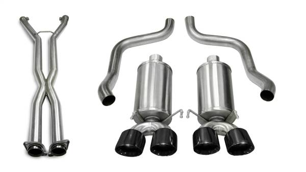CORSA Performance - Corsa Performance 2.5in. Cat-Back Dual Rear Exit with Twin 3.5in. Black PVD Pro-Series Tips 14469CB4BLK