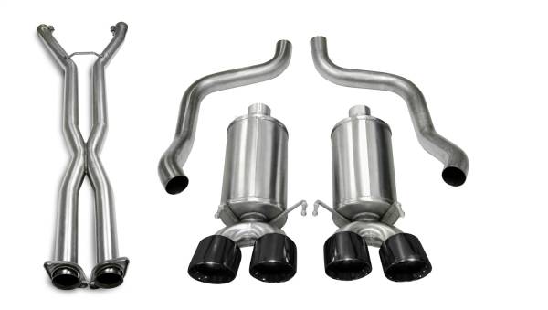CORSA Performance - Corsa Performance 2.5in. Cat-Back Dual Rear Exit with Twin 3.5in. Black PVD Pro-Series Tips 14469CB6BLK