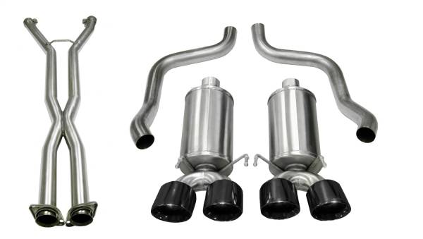 CORSA Performance - Corsa Performance 2.5in. Cat-Back Dual Rear Exit with Twin 3.5in. Black PVD Pro-Series Tips 14470CBBLK