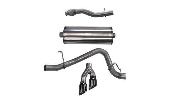 CORSA Performance - Corsa 2015-2020 GMC Yukon XL 1500 5.3L V8 3in Cat-Back Single Side Exit Twin 4in Black Tips - 14748BLK