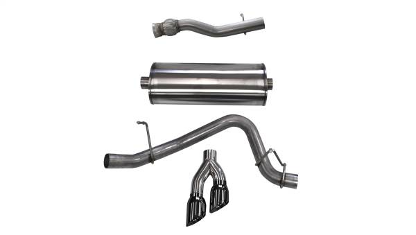 CORSA Performance - Corsa 2015-2020 GMC Yukon Denali XL 6.2L V8 3in Cat-Back Single Side Exit Twin 4in Black Tips - 14749BLK