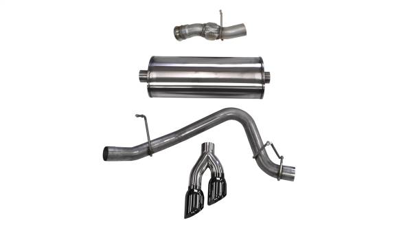 CORSA Performance - Corsa 2015-2020 GMC Yukon Denali 6.2L V8 Single Side Exit Cat-Back Exhaust w/ Polished Black Tips - 14826BLK