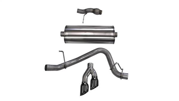 CORSA Performance - Corsa 2015-2020 ack Exhaust Sport 3in Single Side Twin Black 4in Tips 2015 Chevy Tahoe/GMC Yukon - 14859BLK