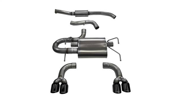 CORSA Performance - Corsa 2008-2014 Subaru Impreza Hatchback STI 2.5L Turbo Manual Black Sport Cat-Back Exhaust - 14862BLK