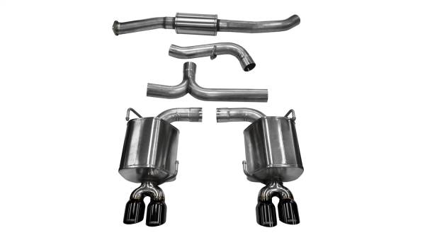 CORSA Performance - Corsa 2011-2014 Subaru Impreza Sedan STI 2.5L Turbo Manual Black Sport Cat-Back Exhaust - 14863BLK