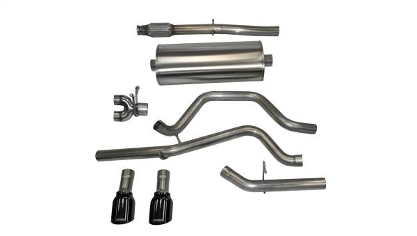 CORSA Performance - Corsa 2014-2019 C Sierra/Chevy Silv 1500 Crew Cab/Short Bed 5.3L V8 Black Sport Dual Rear CB Exhaust - 14869BLK