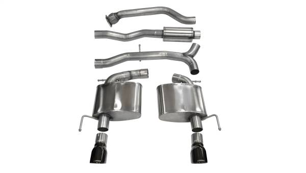 CORSA Performance - Corsa 2013-2019 Cadillac ATS Sedan 2.0L A/T Black Sport Dual Rear Cat-Back Exhaust - 14888BLK