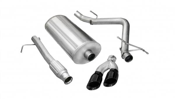 CORSA Performance - Corsa 2009-2013 GMC Sierra 4.8L V8 3in Cat-Back Single Side w Twin 4in Black Pro-Series Tips - 14900BLK