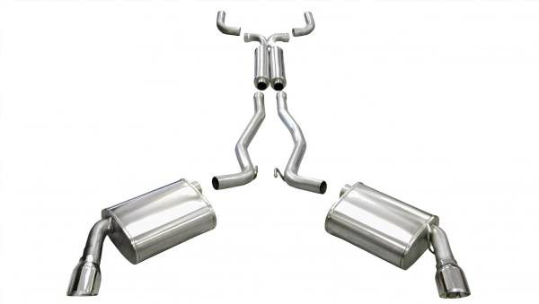 CORSA Performance - Corsa 2010-2015 Chevrolet Camaro Convertible RS 3.6L V6 Polished Sport Cat-Back + XO Exhaust - 14953