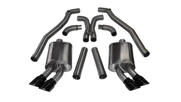 CORSA Performance - Corsa 2012-2015 Chevrolet Camaro Coupe ZL1 6.2L V8 Black Sport Cat-Back + XO Exhaust - 14971BLK