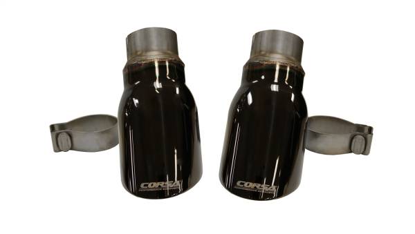 CORSA Performance - Corsa 2015-2016 Dodge Charger R/T Pursuit Valance 2.5in Inlet / 4in Outlet Black PVD Tip Kit - 14977BLK