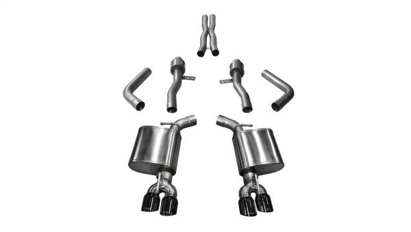 CORSA Performance - Corsa 2015-2023 Dodge Challenger Hellcat Dual Rear Exit Sport Exhaust w/ 3.5in Black Tips - 14987BLK